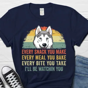 Husky Watching You T-shirt - Funny Dog